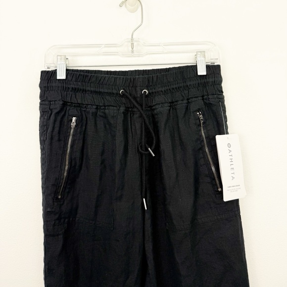 Athleta Cabo Linen Jogger Black Size 2 Womens NWT - Picture 3 of 9